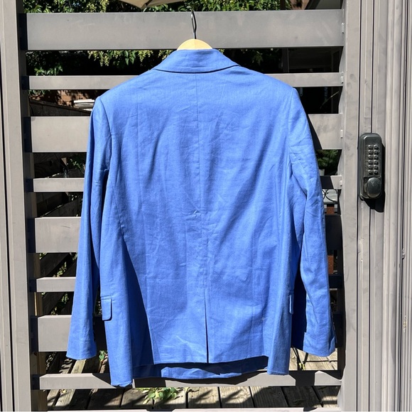 NWT Banana Republic Factory Malibu Blue Double-Breasted Blazer - Picture 2 of 7